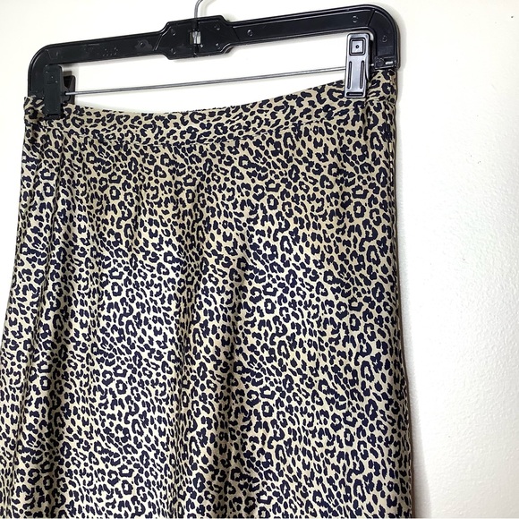 < J. Crew Satin Cheetah Print Midi Skirt > - Picture 3 of 5